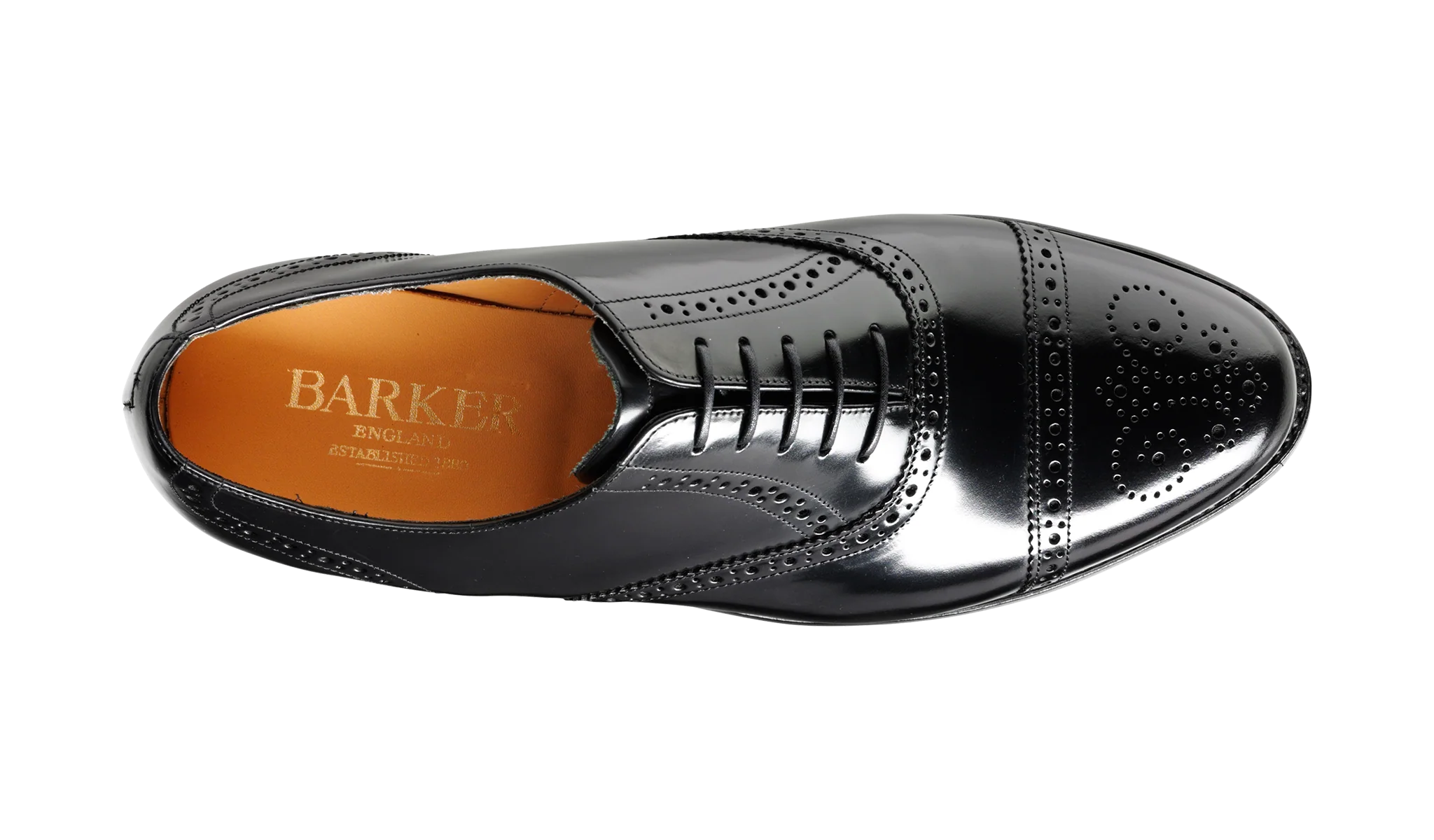 Alfred - Black Hi-Shine Brogue Cap Toe - Image 3