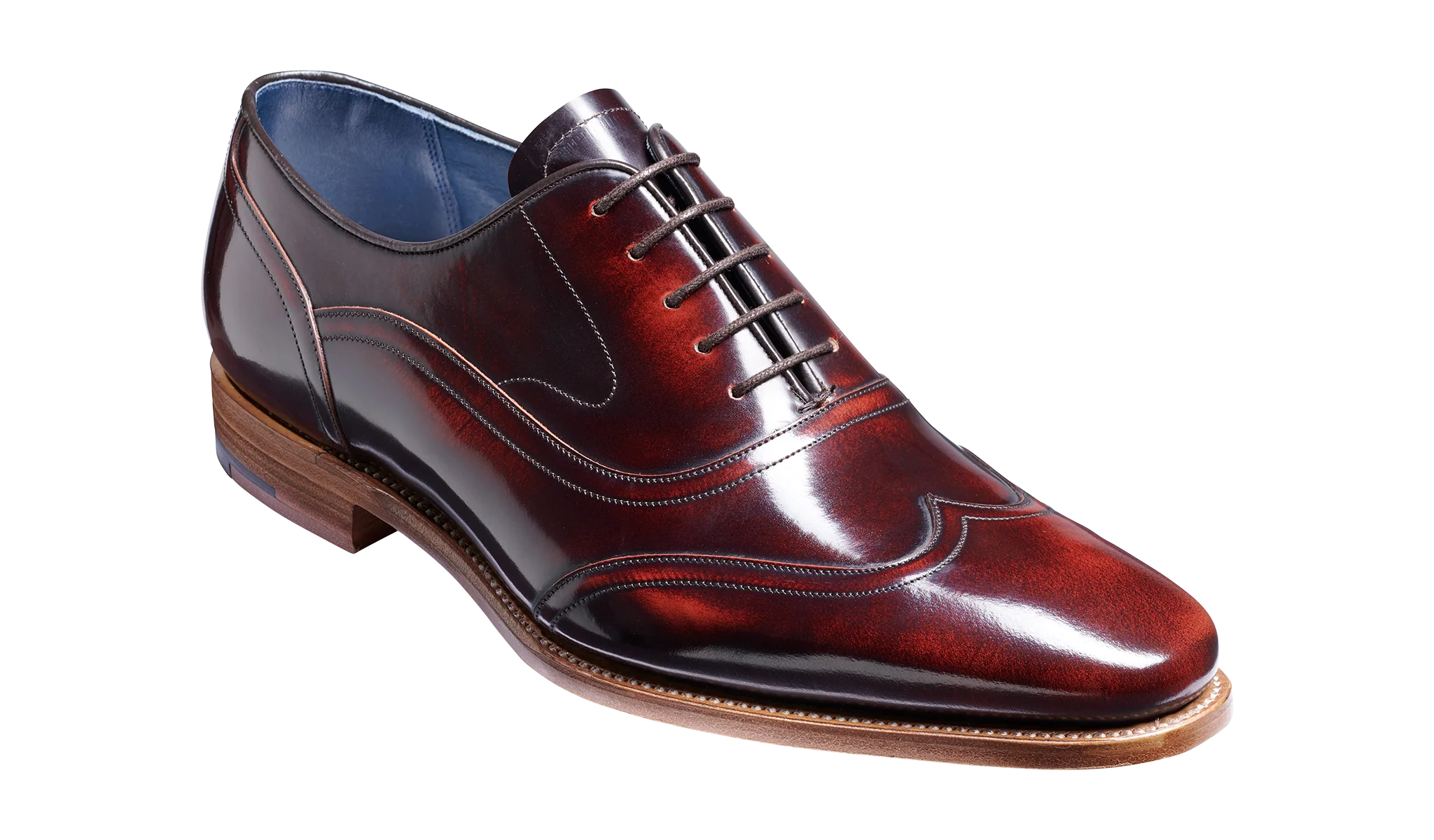 Arron - Brandy Hi Shine Oxford Brogue Shoe