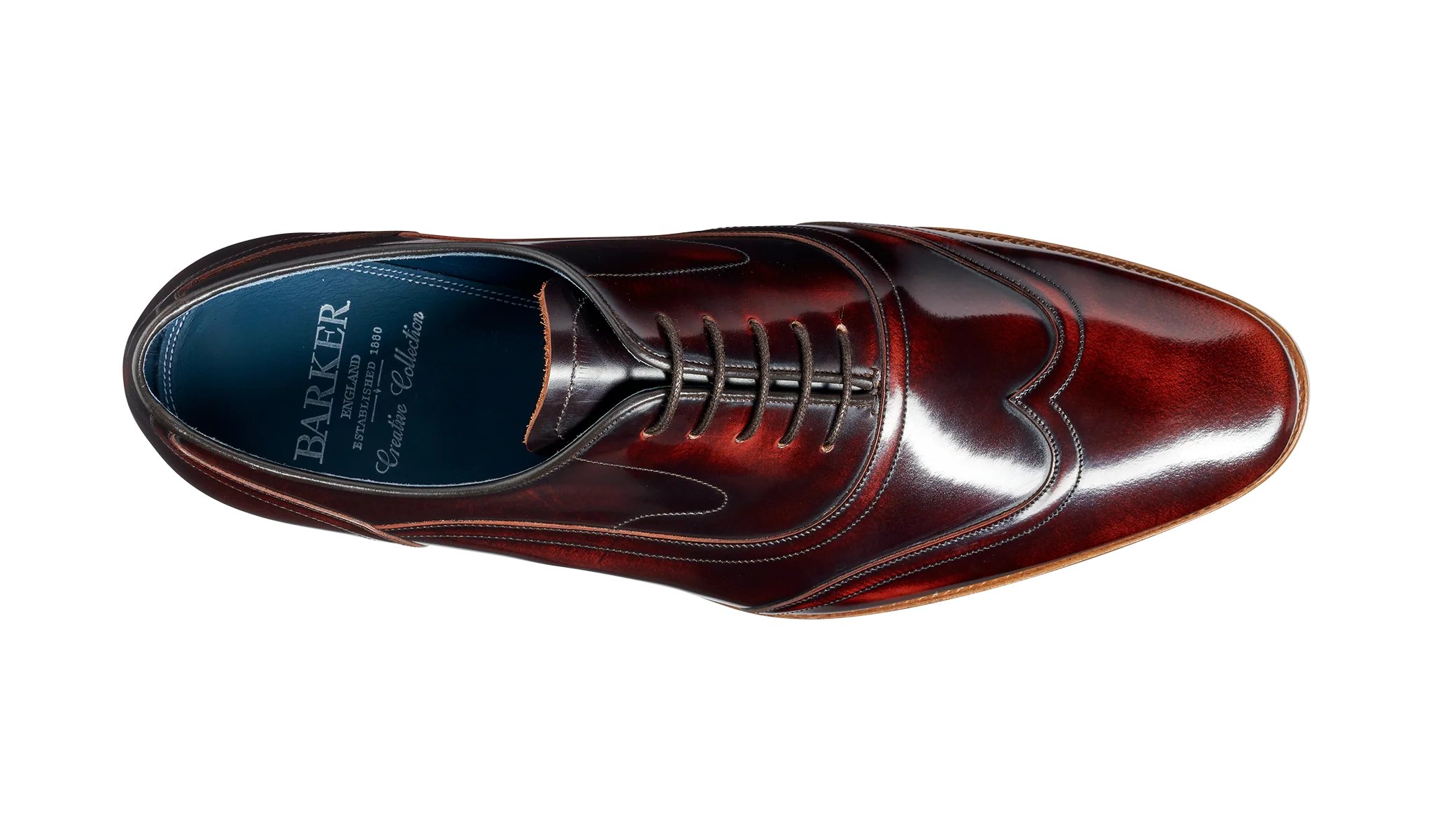 Arron - Brandy Hi Shine Oxford Brogue Shoe - Image 3