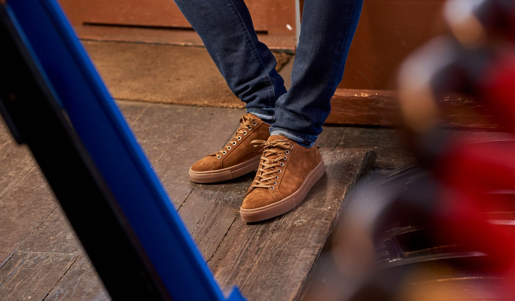 Axel - Blue Suede Mens Sneaker - Image 4