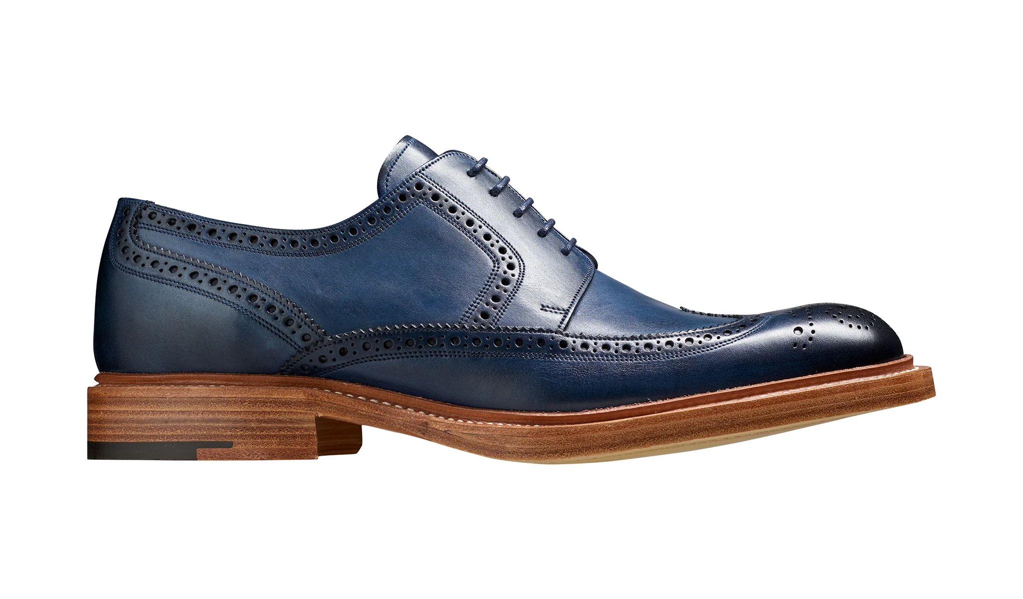Bailey - Navy Hand Painted - Wingtip Derby Shoe - Image 2