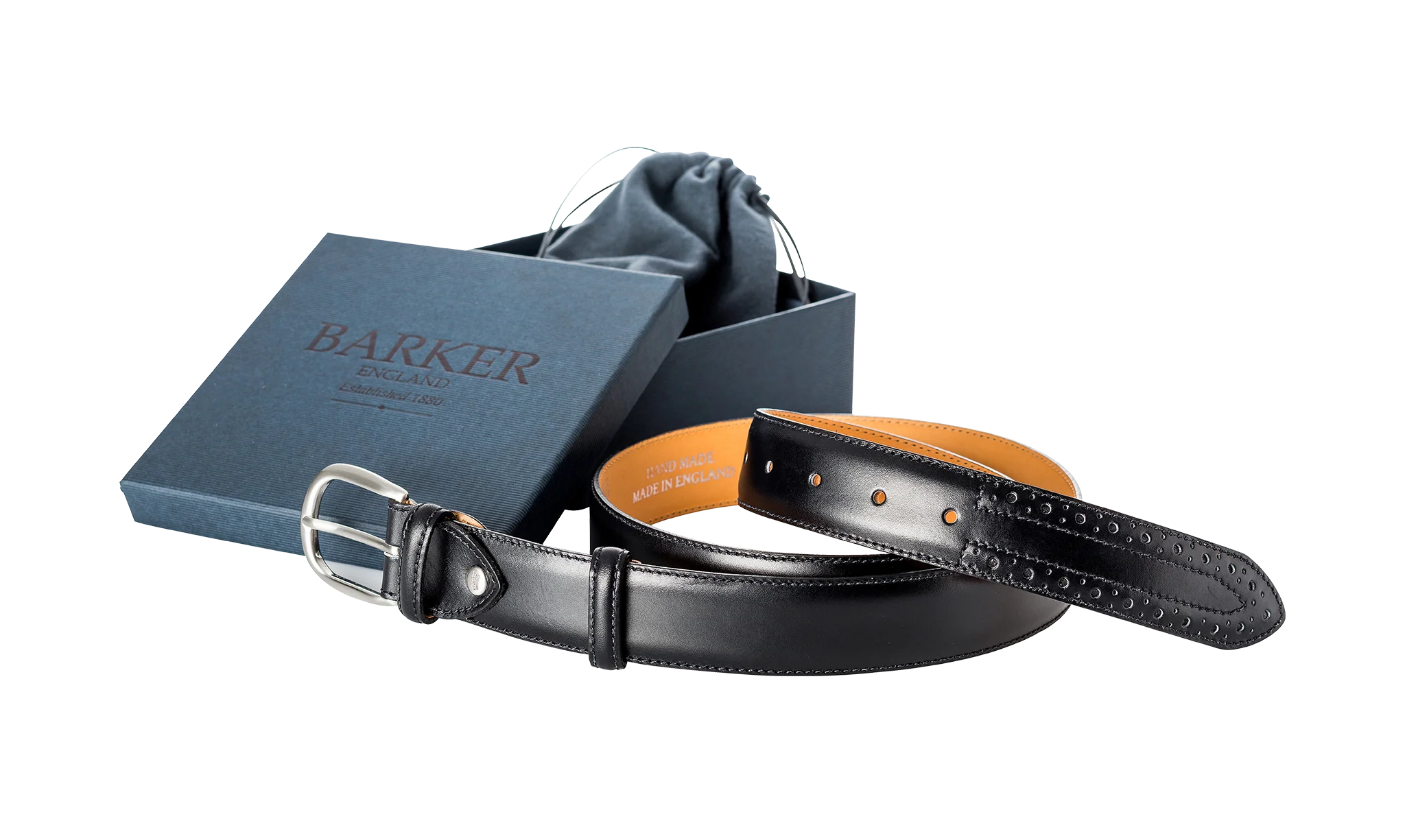 Brogue Belt - Black Calf