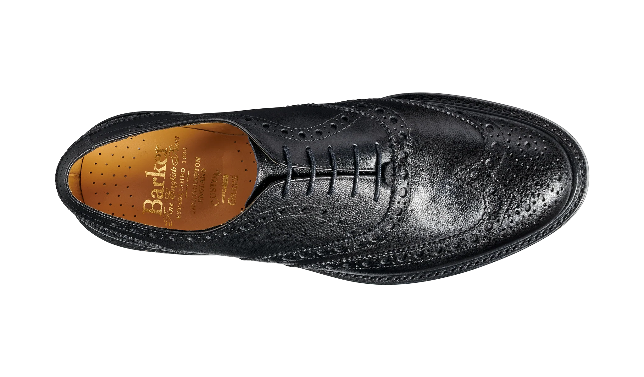 Charles - Black Fine Grain - Brogue Shoe - Image 3