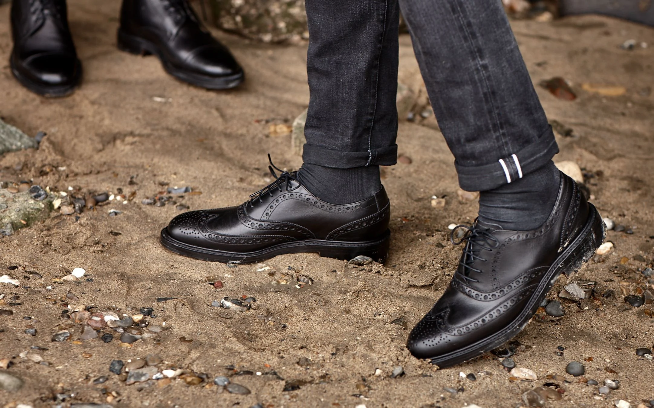 Charles - Black Fine Grain - Brogue Shoe - Image 4
