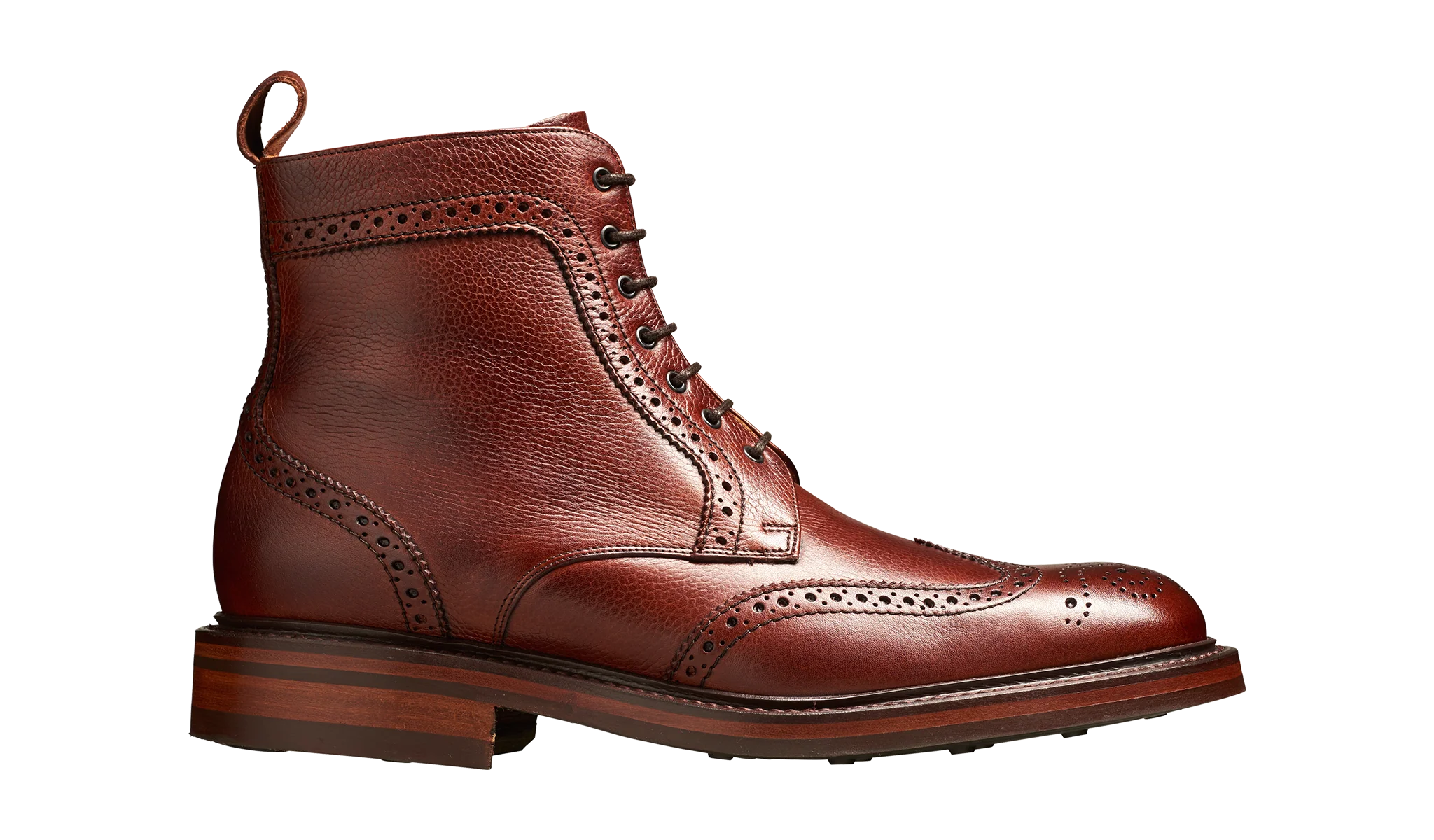 Calder - Cherry Grain Wingtip Boot with Rubber Sole - Image 2