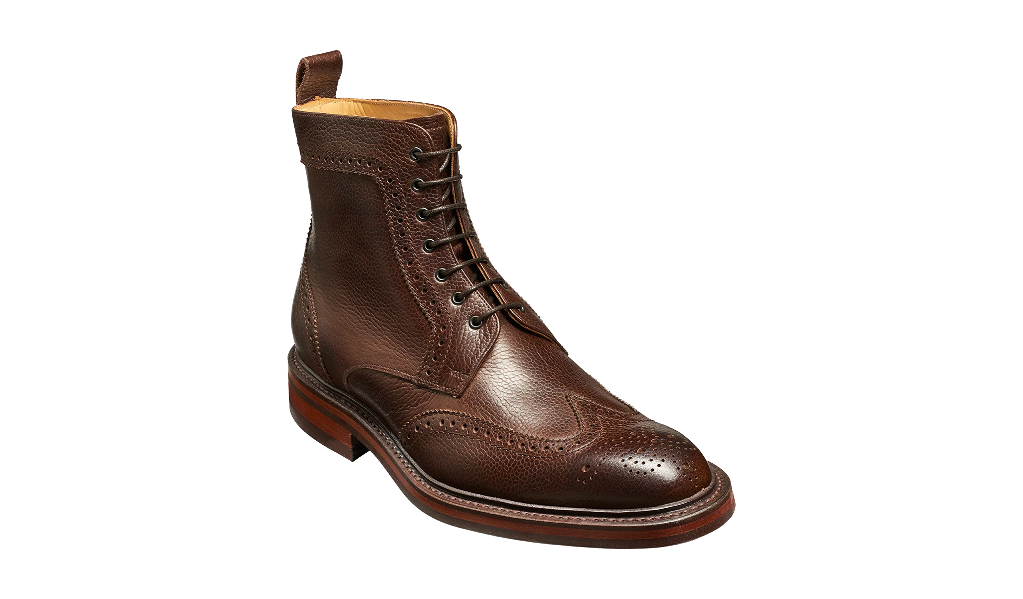 Calder - Dark Brown Grain Mens Wingtip Boot