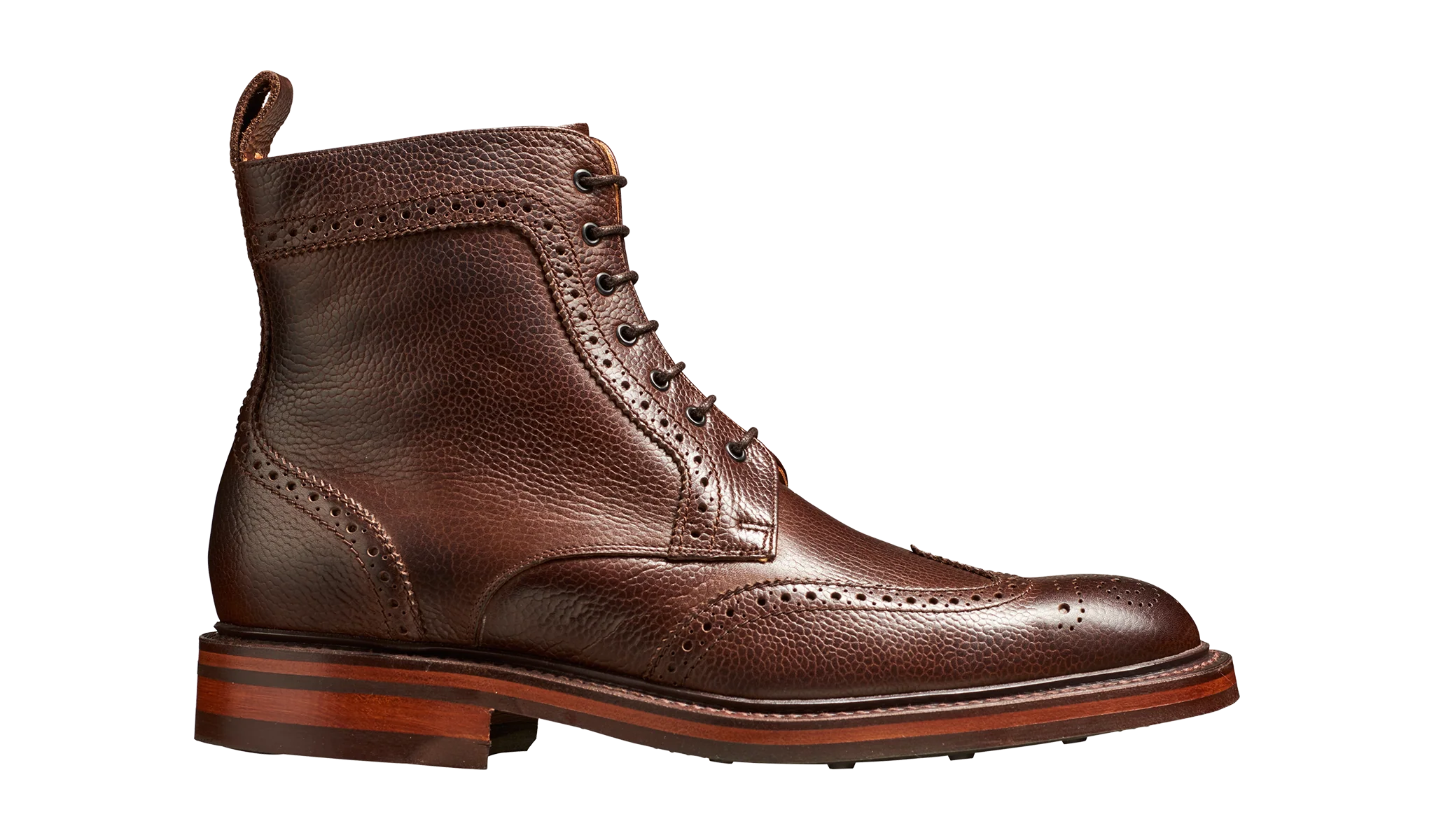 Calder - Dark Brown Grain Mens Wingtip Boot - Image 2