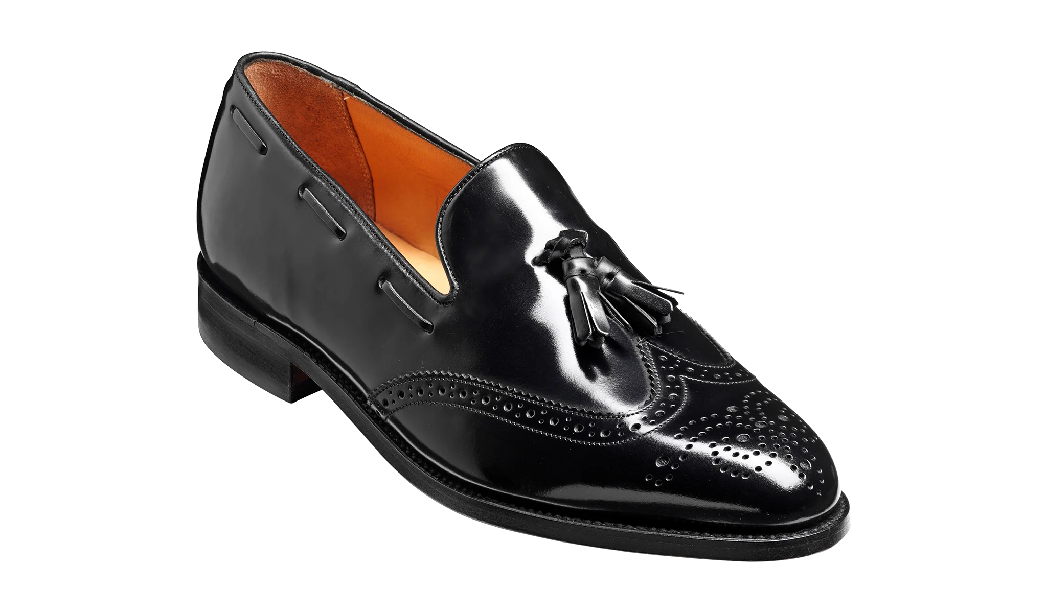 Clive - Black Hi-Shine Wingtip Loafer