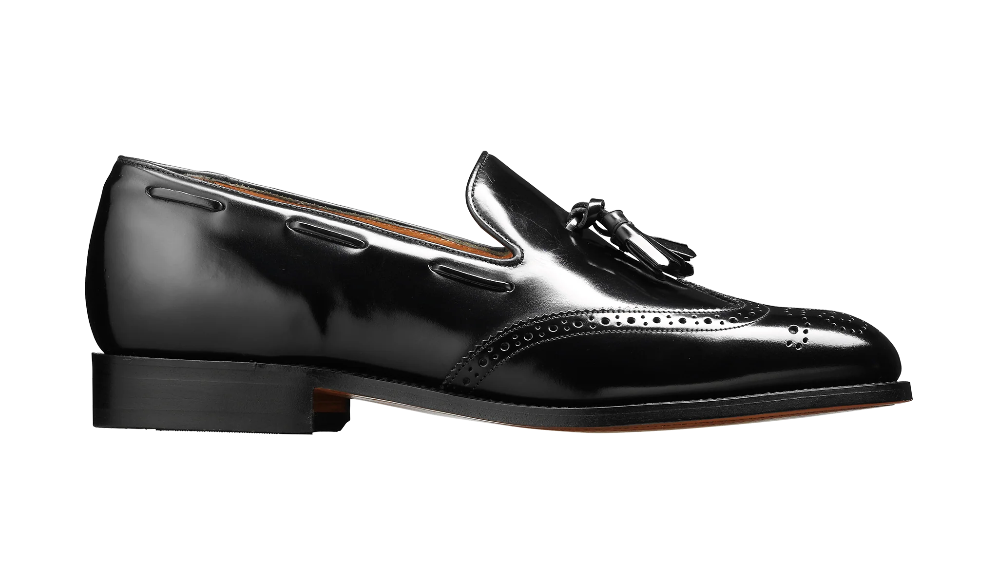 Clive - Black Hi-Shine Wingtip Loafer - Image 2