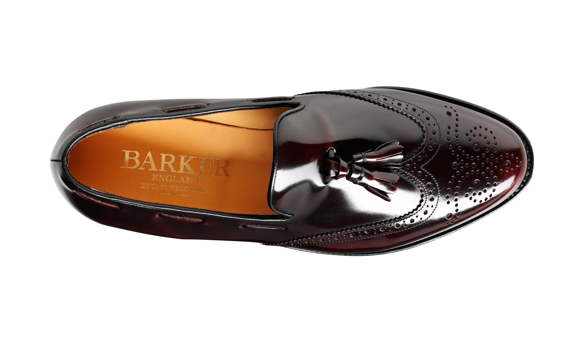 Clive - Burgundy Hi-Shine Wingtip Loafer Shoe - Image 3