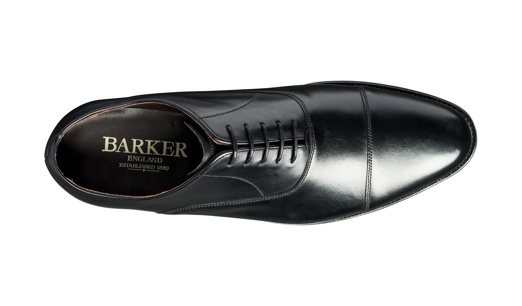 Duxford - Black Calf - Toe Cap Oxford Shoe - Image 3