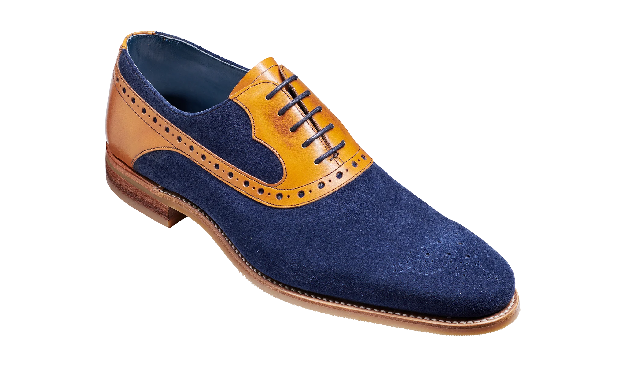 Elliot - Navy Suede / Cedar Calf Oxford Shoe