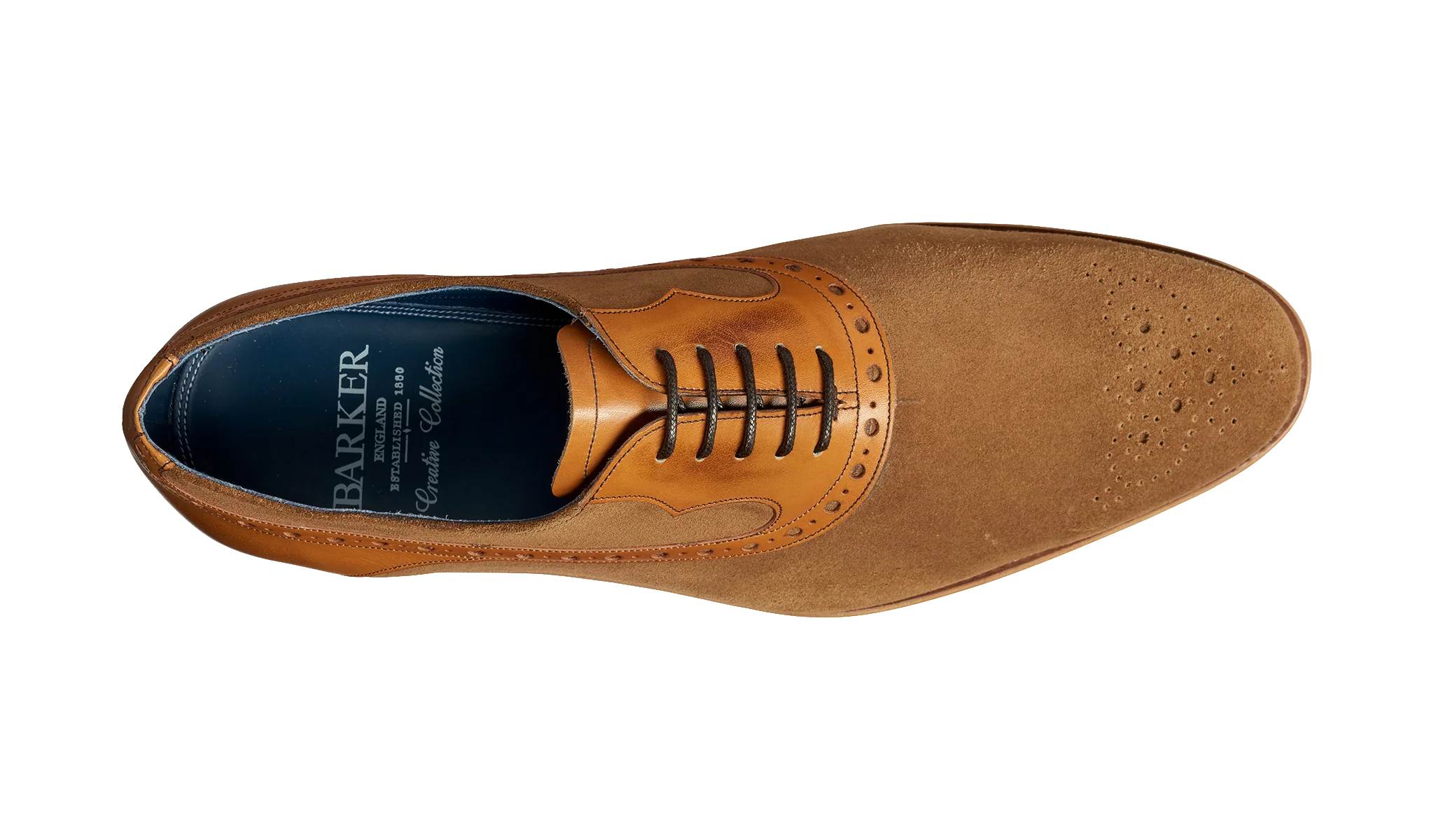 Elliot - Snuff Suede / Cedar Calf Oxford Shoe - Image 3