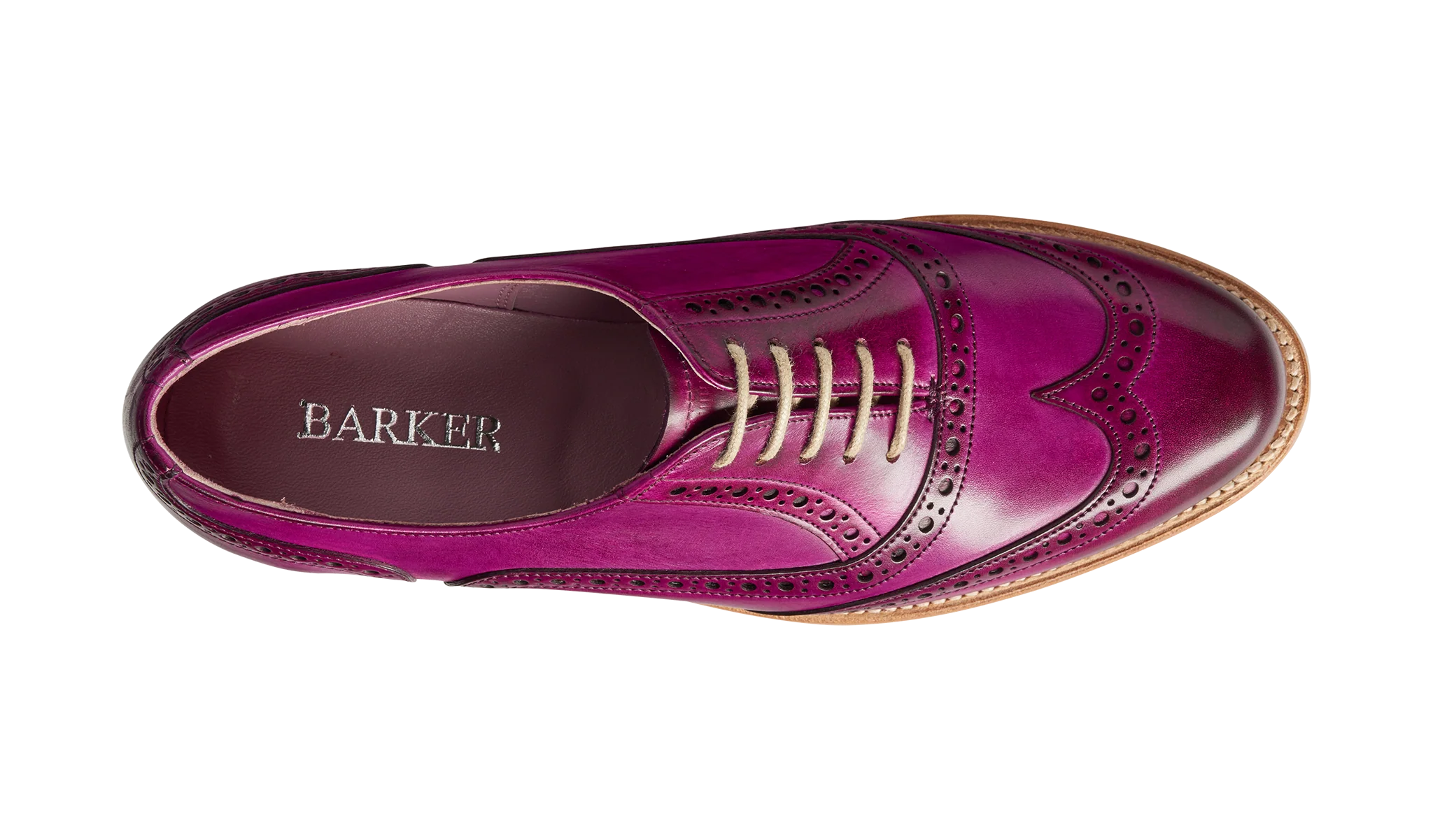 Fearne - Purple Hand Painted - Ladies Brogue Shoe - Image 3