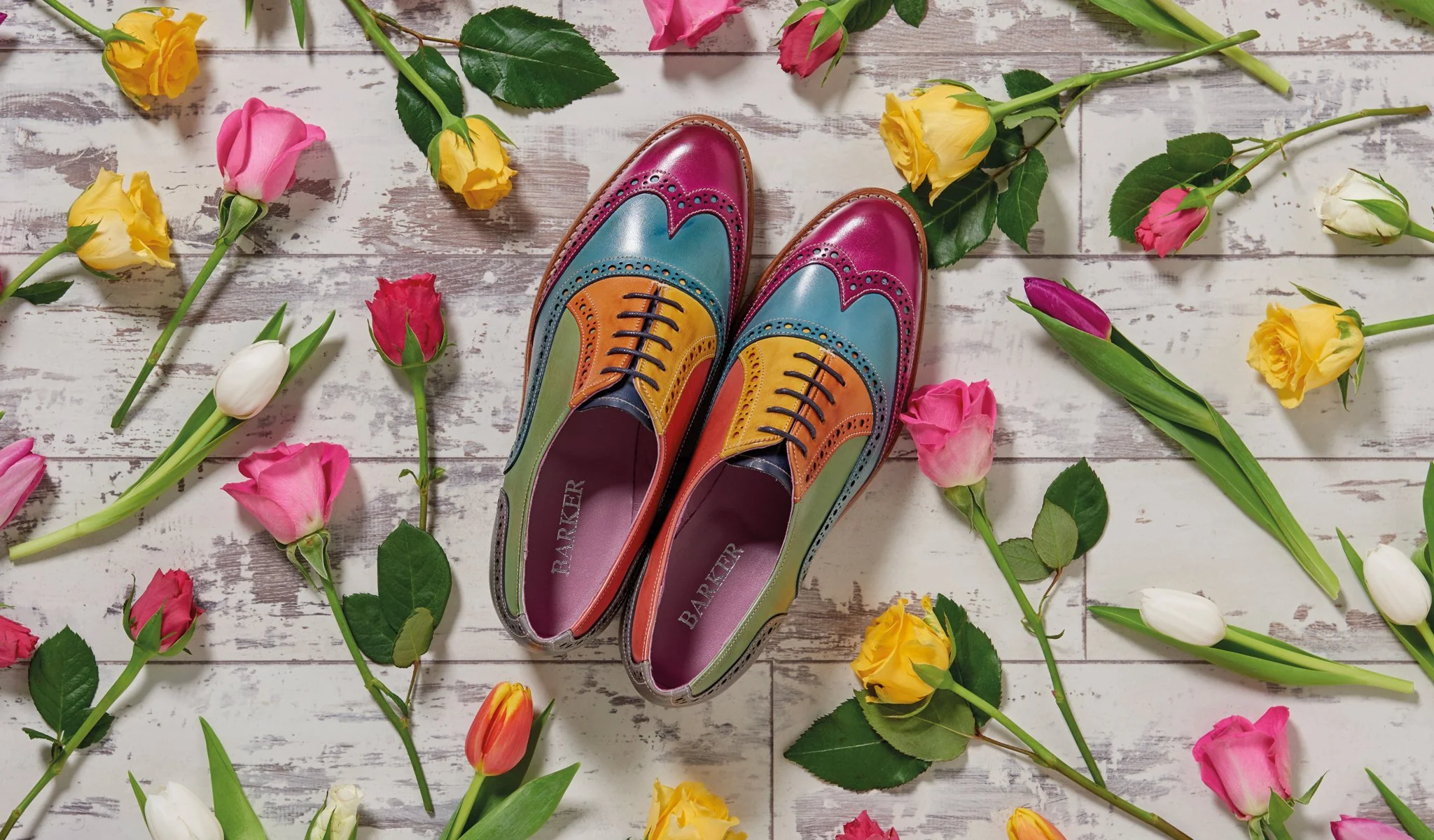 Fearne - Purple Hand Painted - Ladies Brogue Shoe - Image 5