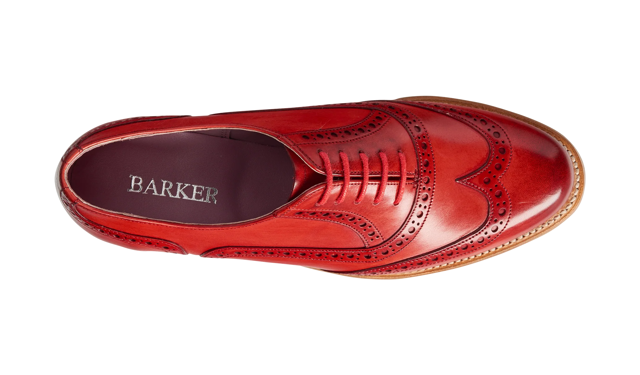 Fearne - Red Hand Painted Womens brogue Shoe - Image 3