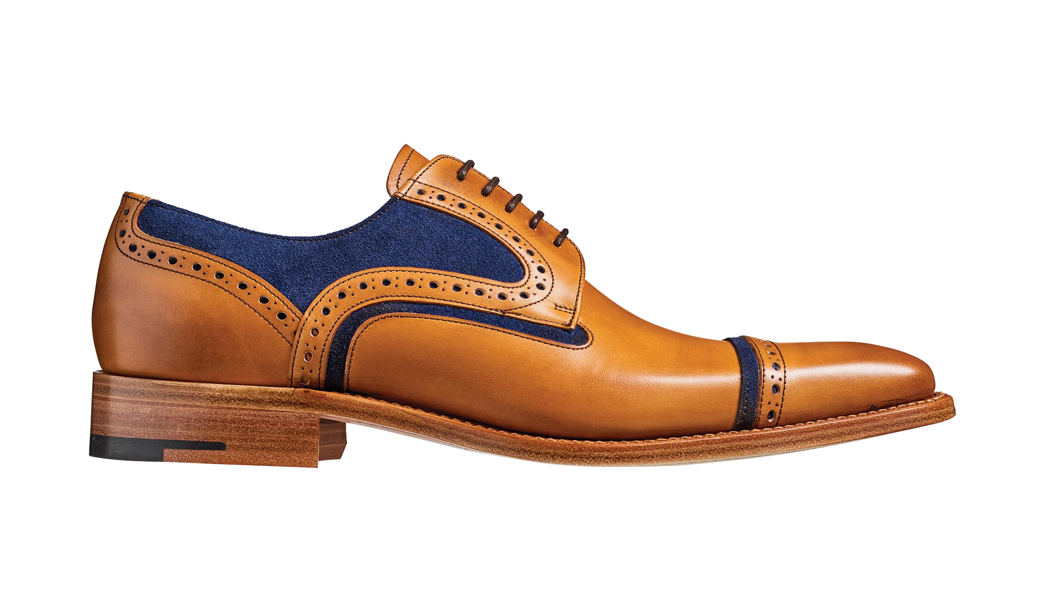 Haig - Cedar Calf / Blue Suede Toe Cap Derby Shoe - Image 2