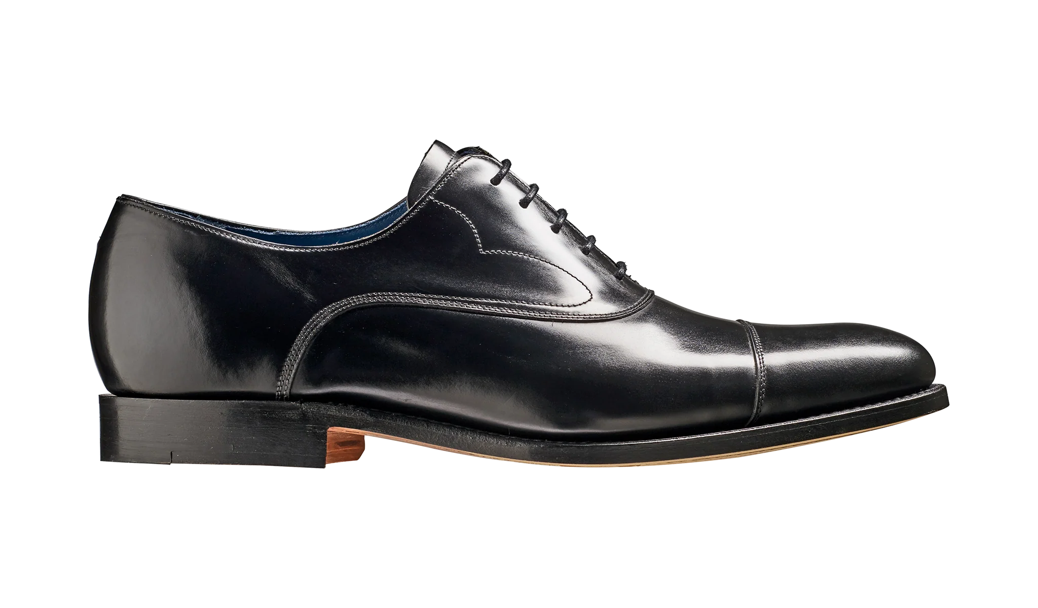 Hartley - Black Hi-Shine Oxford Toe-cap Shoe - Image 2