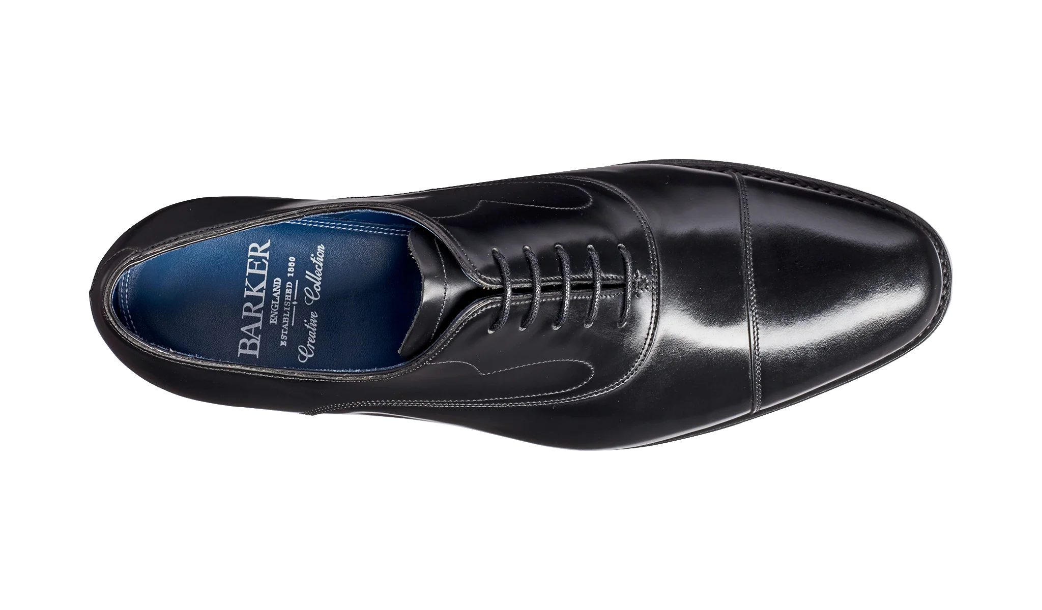 Hartley - Black Hi-Shine Oxford Toe-cap Shoe - Image 3
