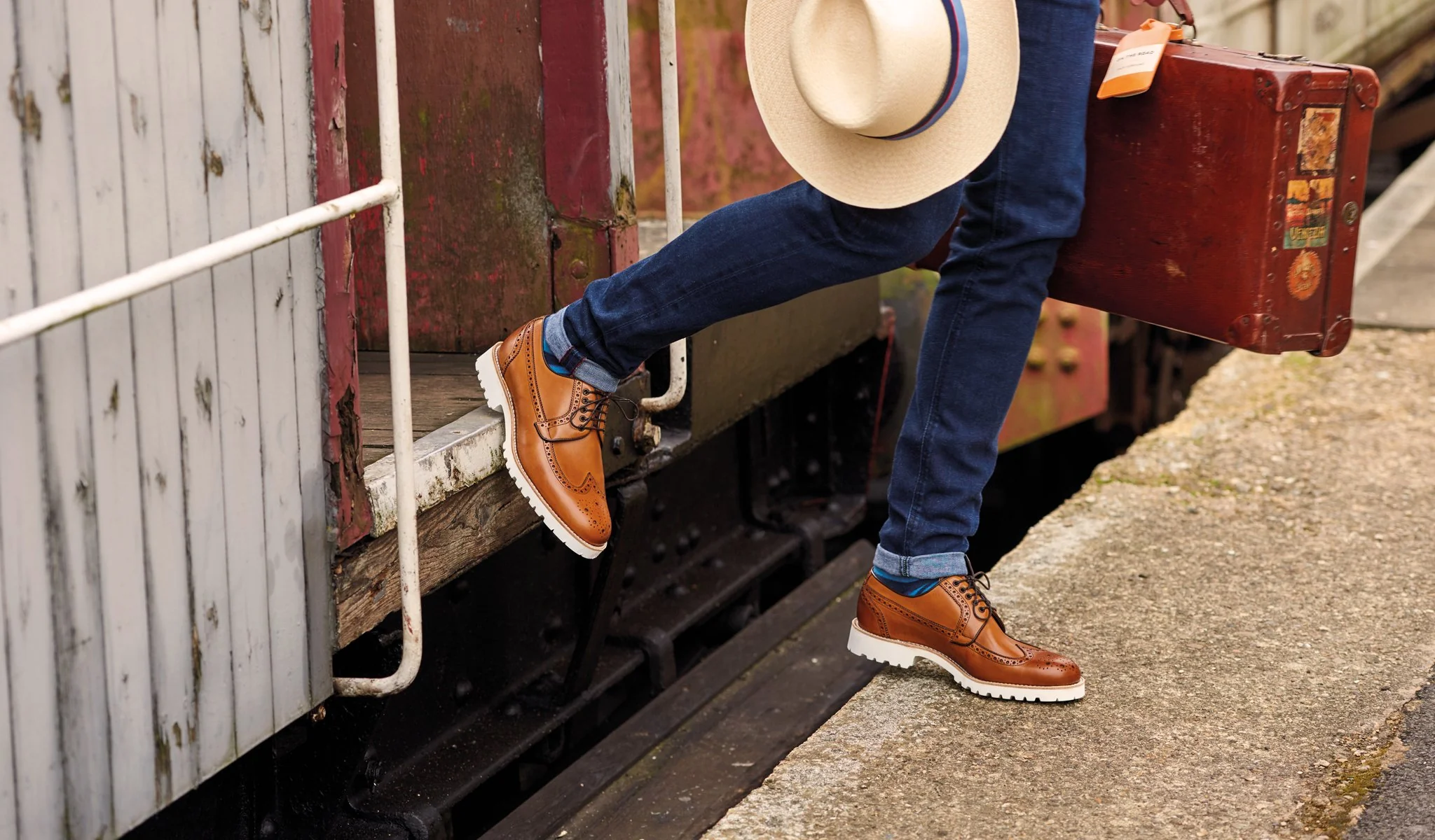 Hawk - Cedar Calf Long-Wing Derby Brogue Shoe - Image 5