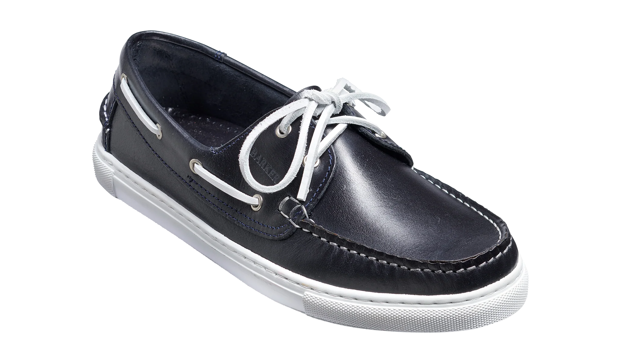 Henri - Navy Pull-Up Calf Deck or Boat shoe Mens