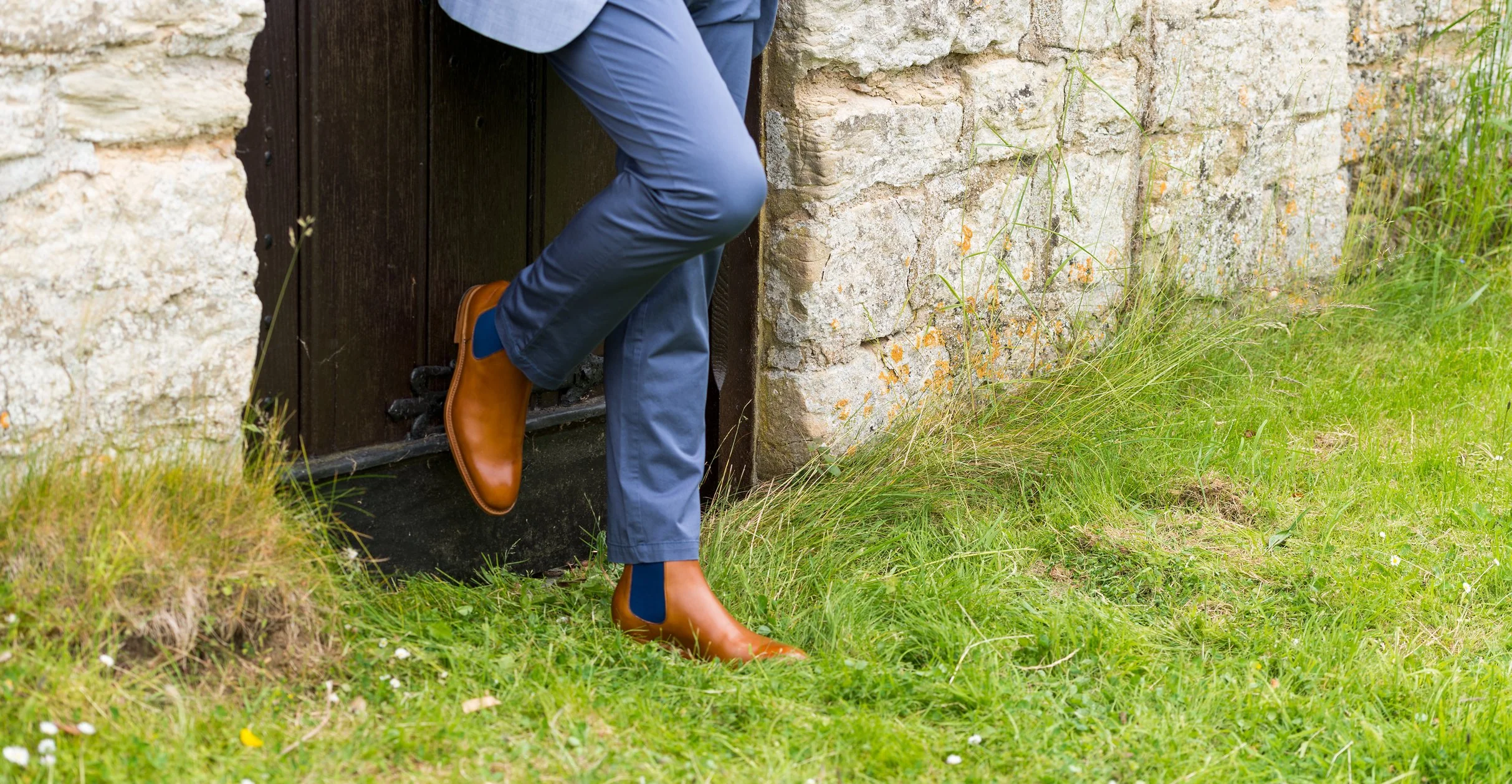 Hopper - Cedar Calf / Navy Elastic Chelsea boot - Image 5