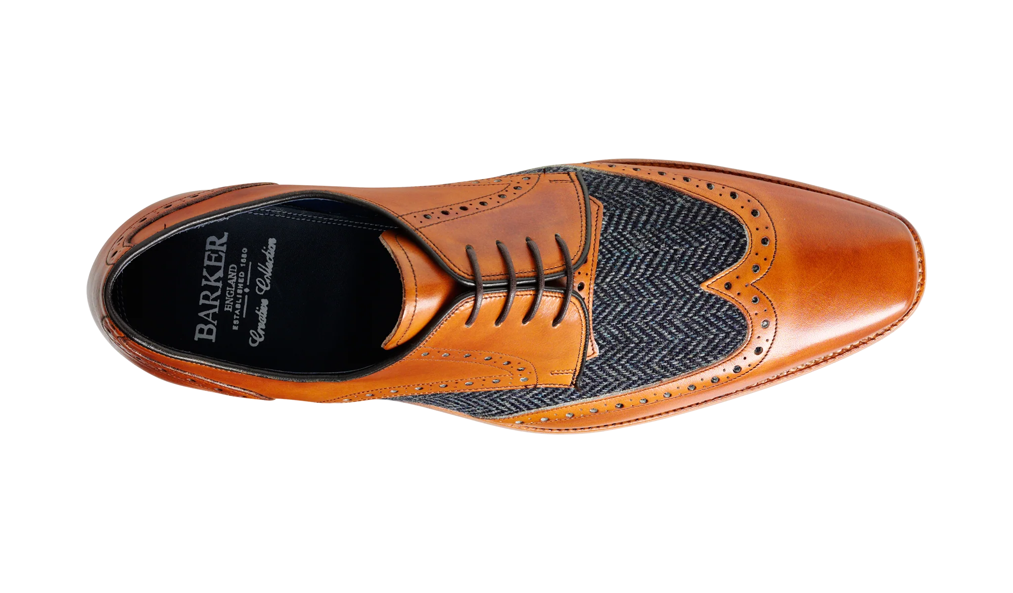 Jackson - Cedar Calf / Blue Tweed Derby Shoe - Image 3