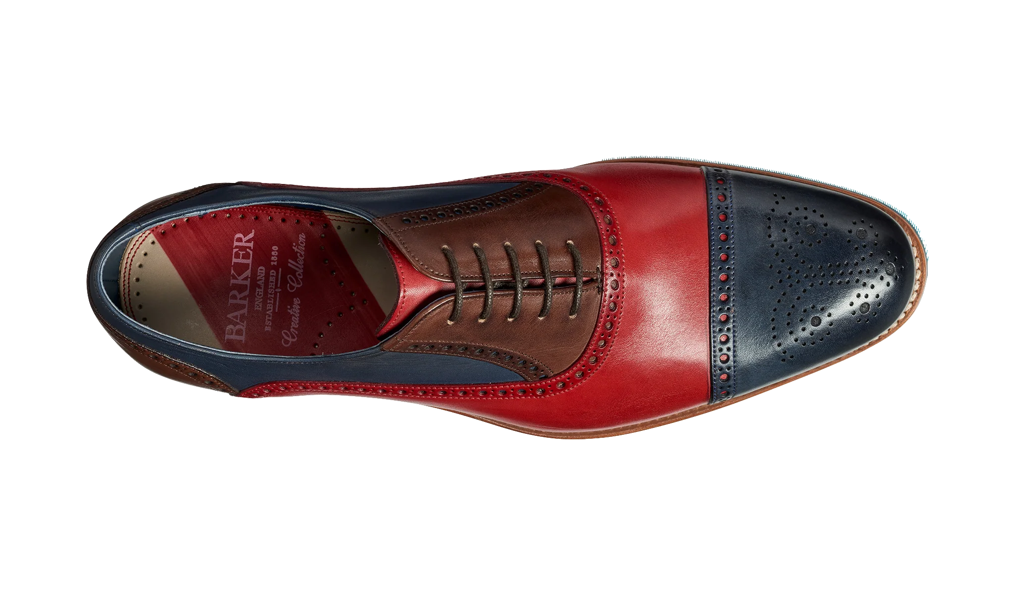 Jax - Red / Navy / Ebony Hand Painted Oxford - Image 3