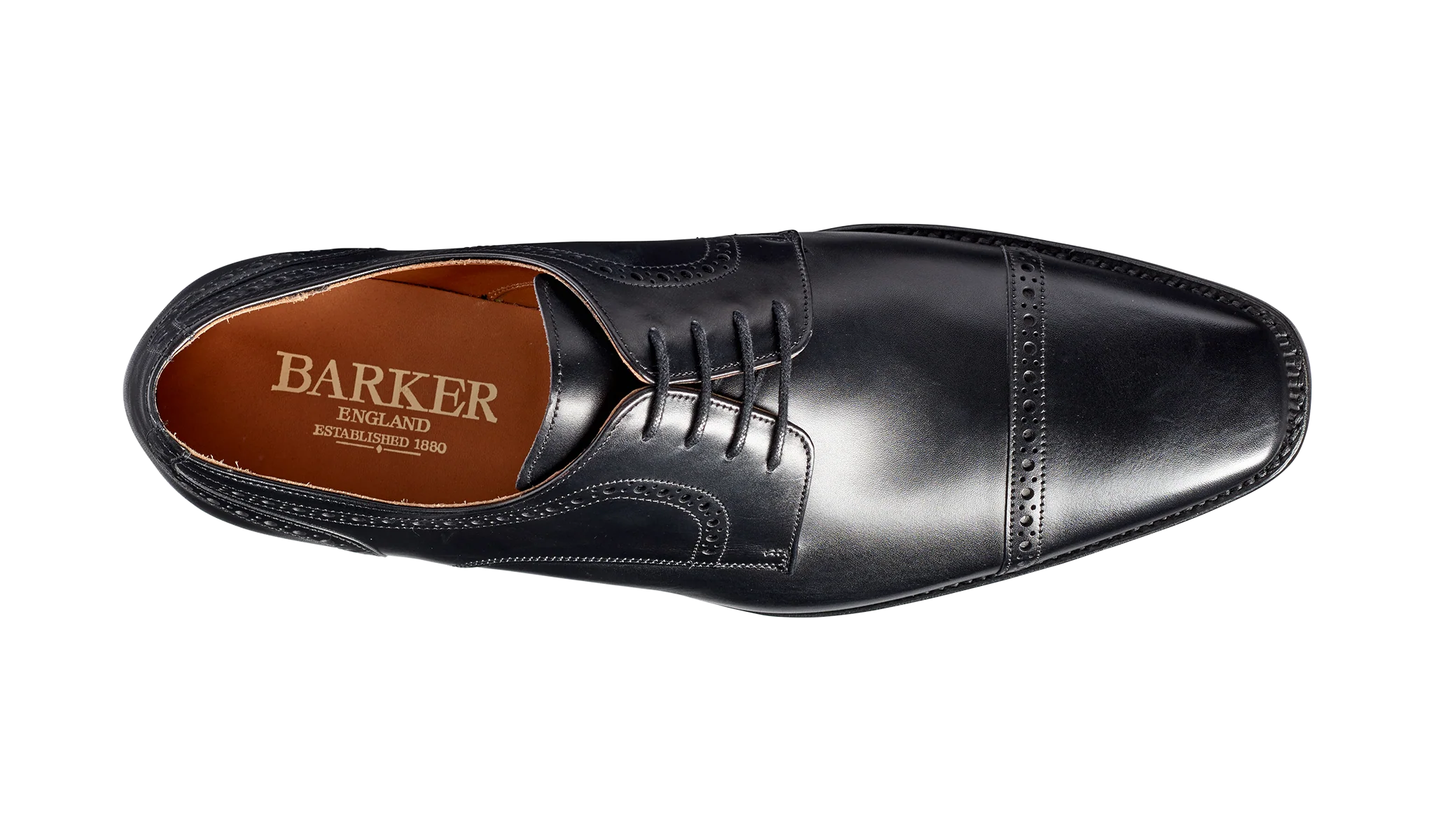 Leo - Black Calf Toe Cap Derby - Image 3