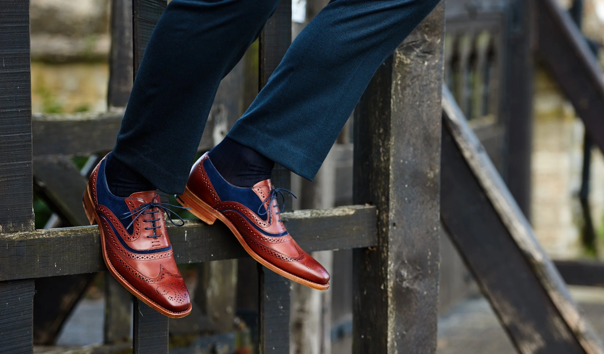 Mcclean - Navy Hand Painted / Choc Suede - Image 7