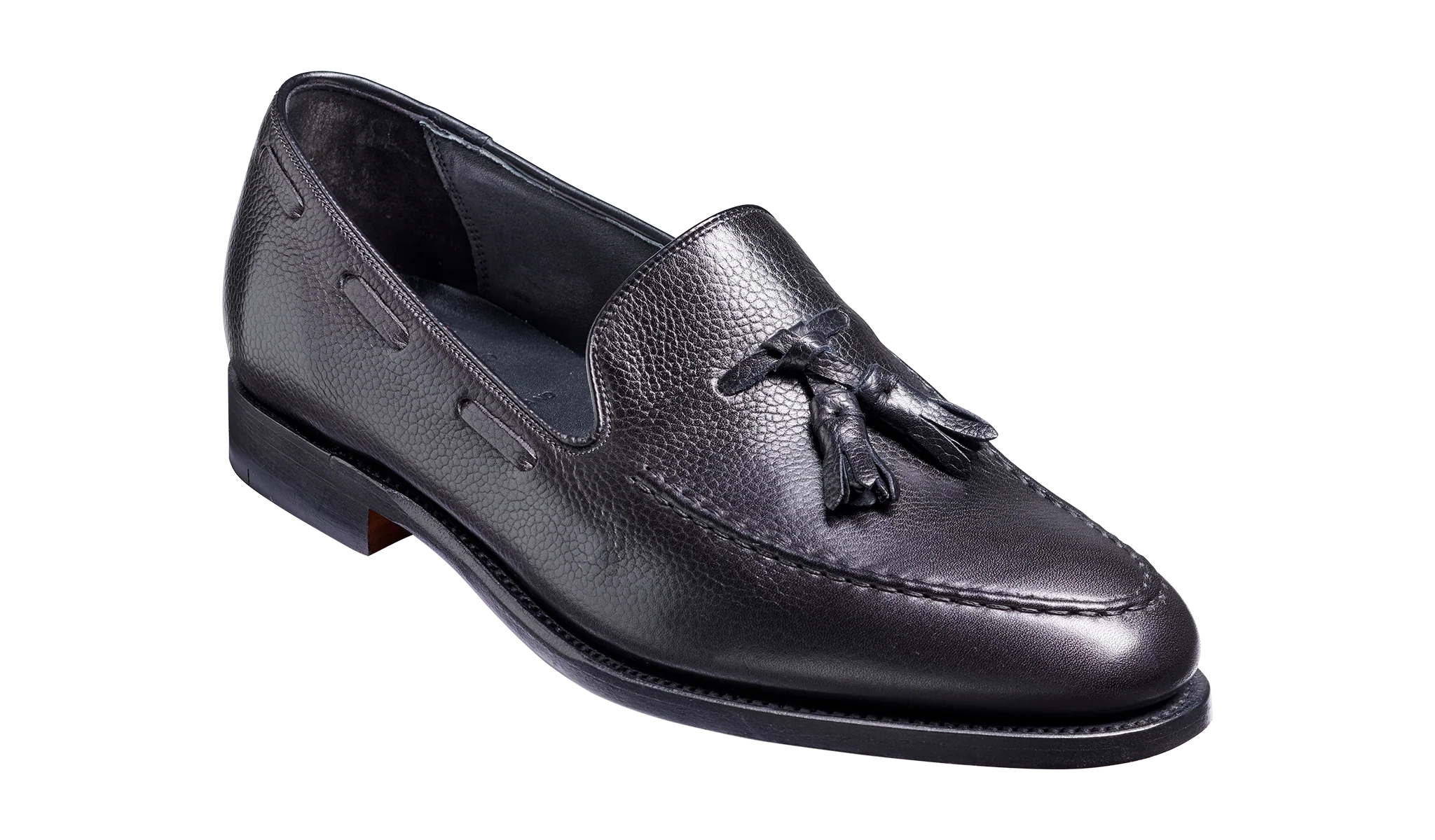 Newborough - Black Grain Hand Stitched Loafer