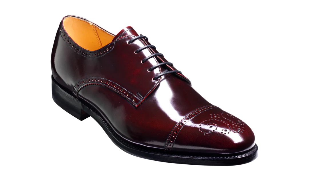 Perth - Burgundy Hi-Shine Derby Shoe