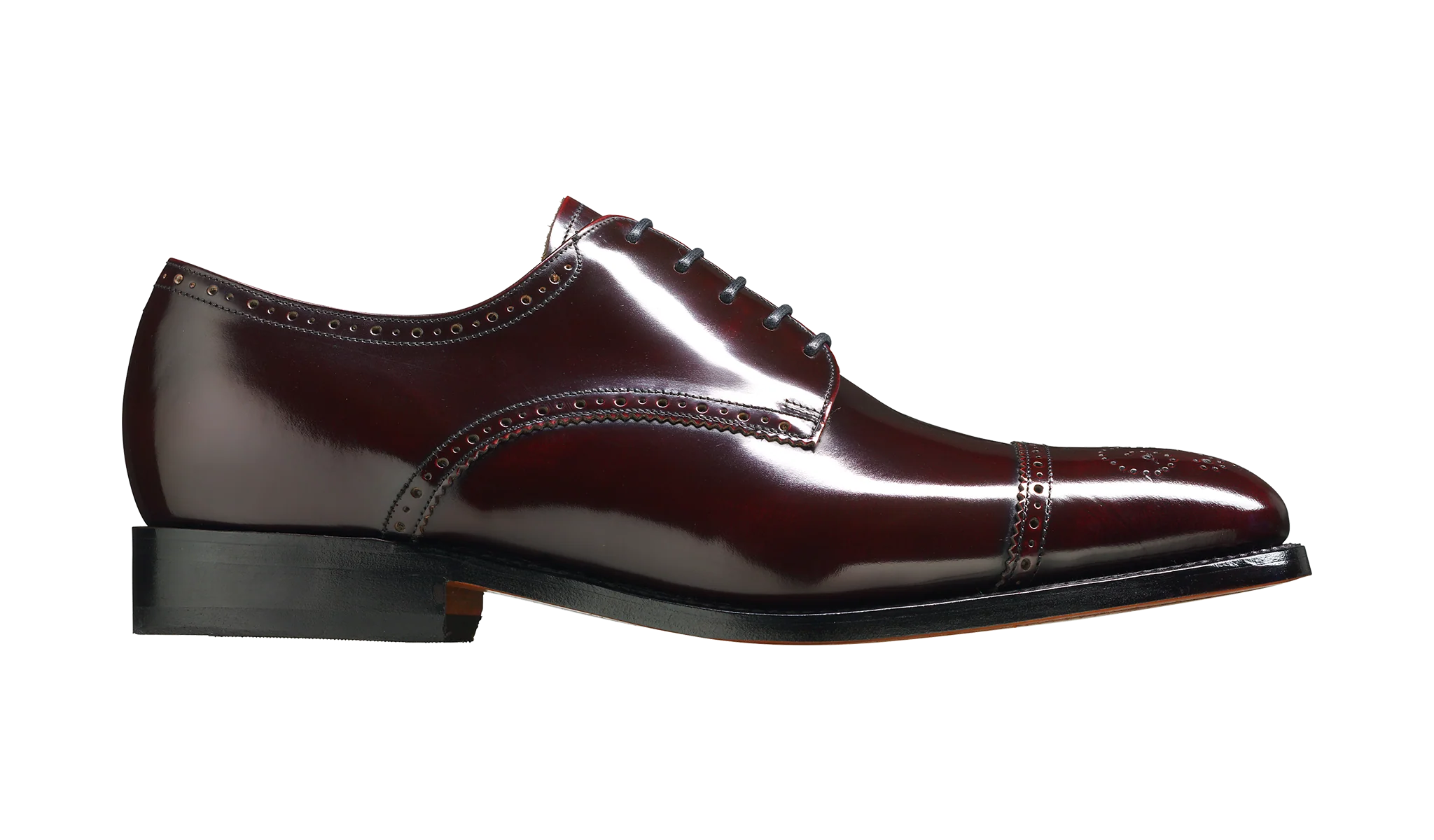 Perth - Burgundy Hi-Shine Derby Shoe - Image 2