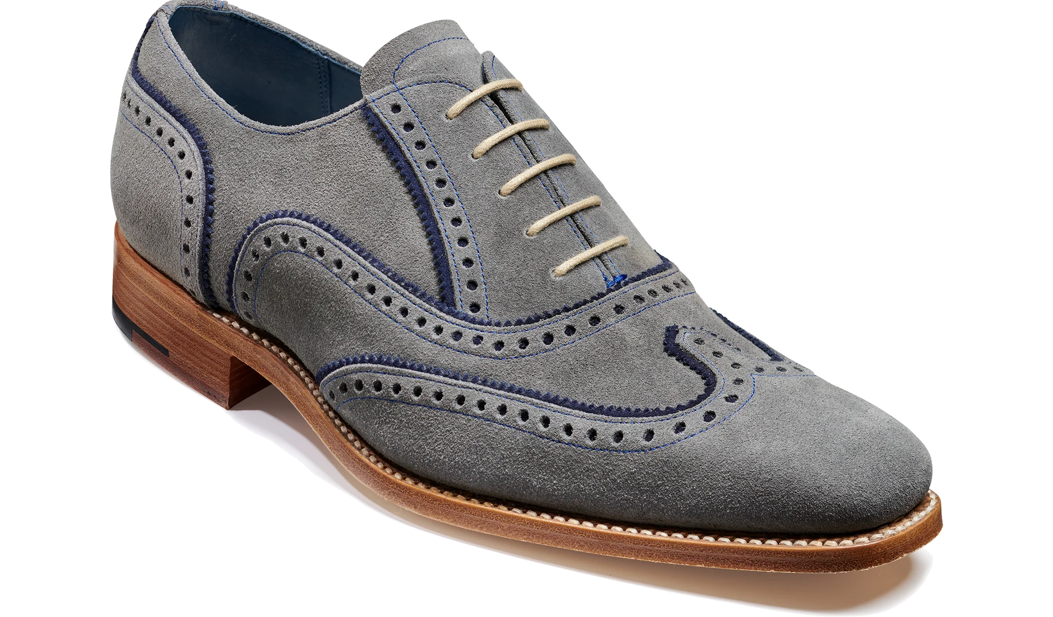 Spencer - Grey / Navy Suede