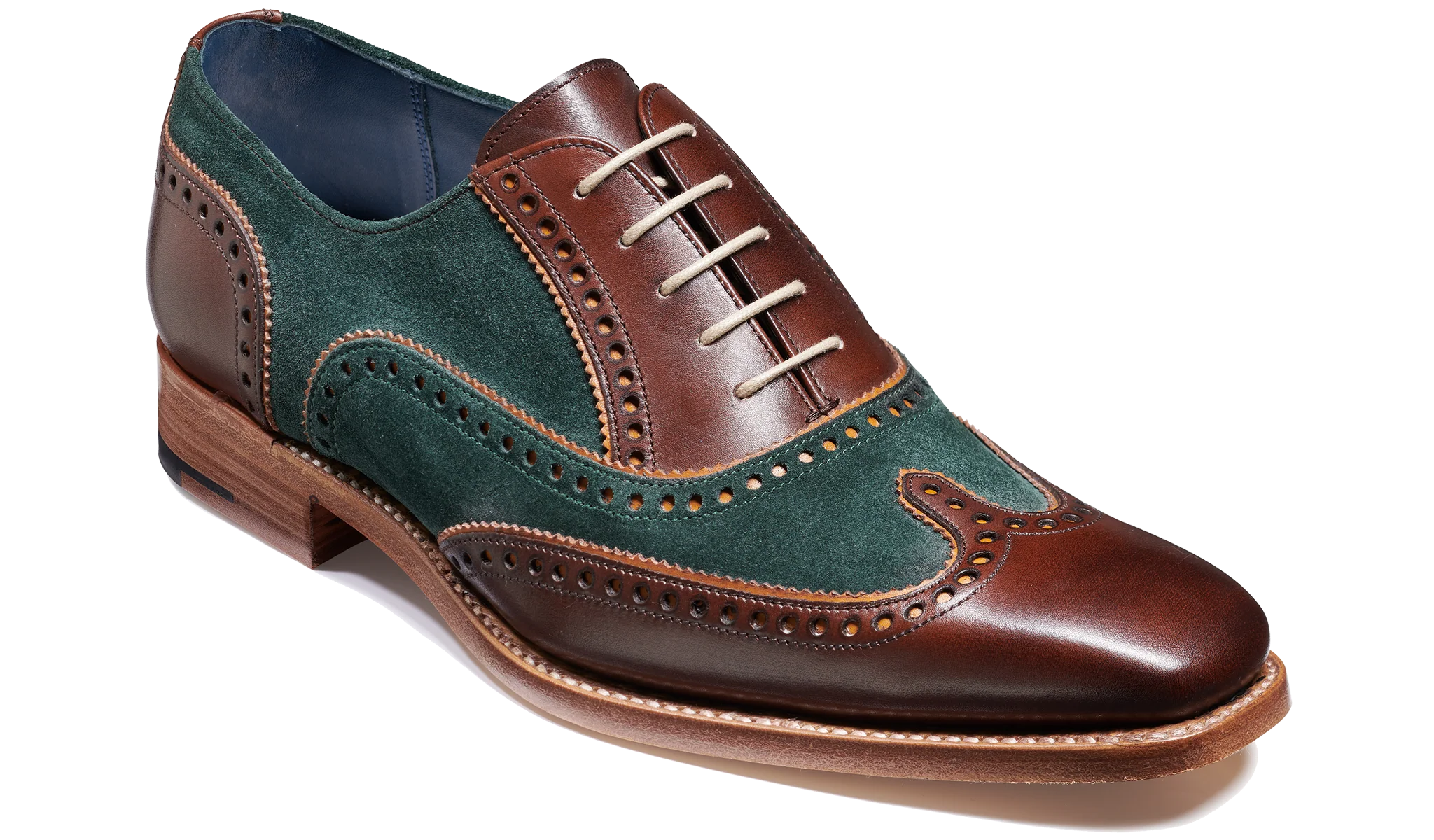 Spencer - Walnut Calf / Green Suede