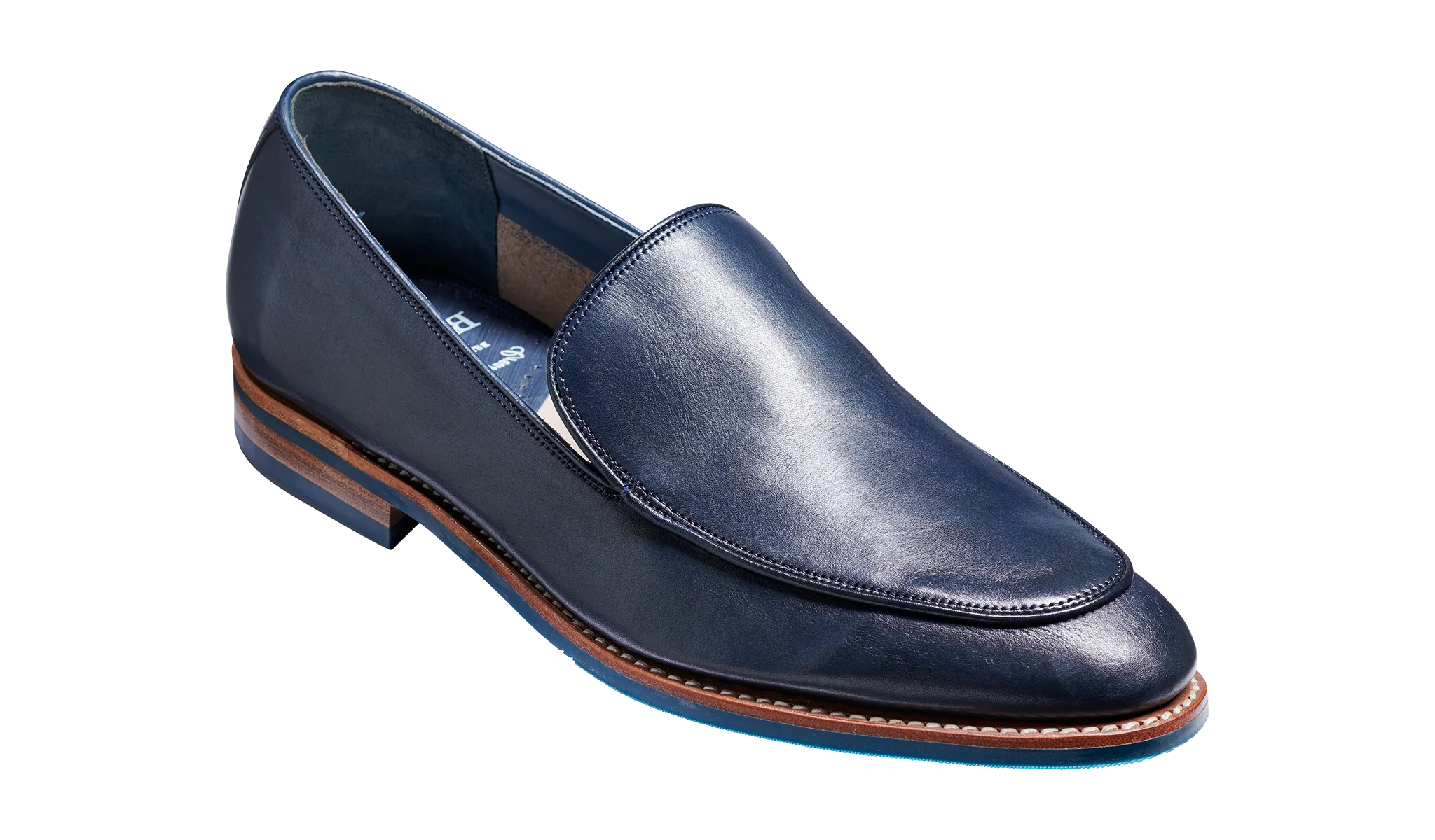 Toledo - Navy Hand Painted Rubber Sole Loafer Shoe