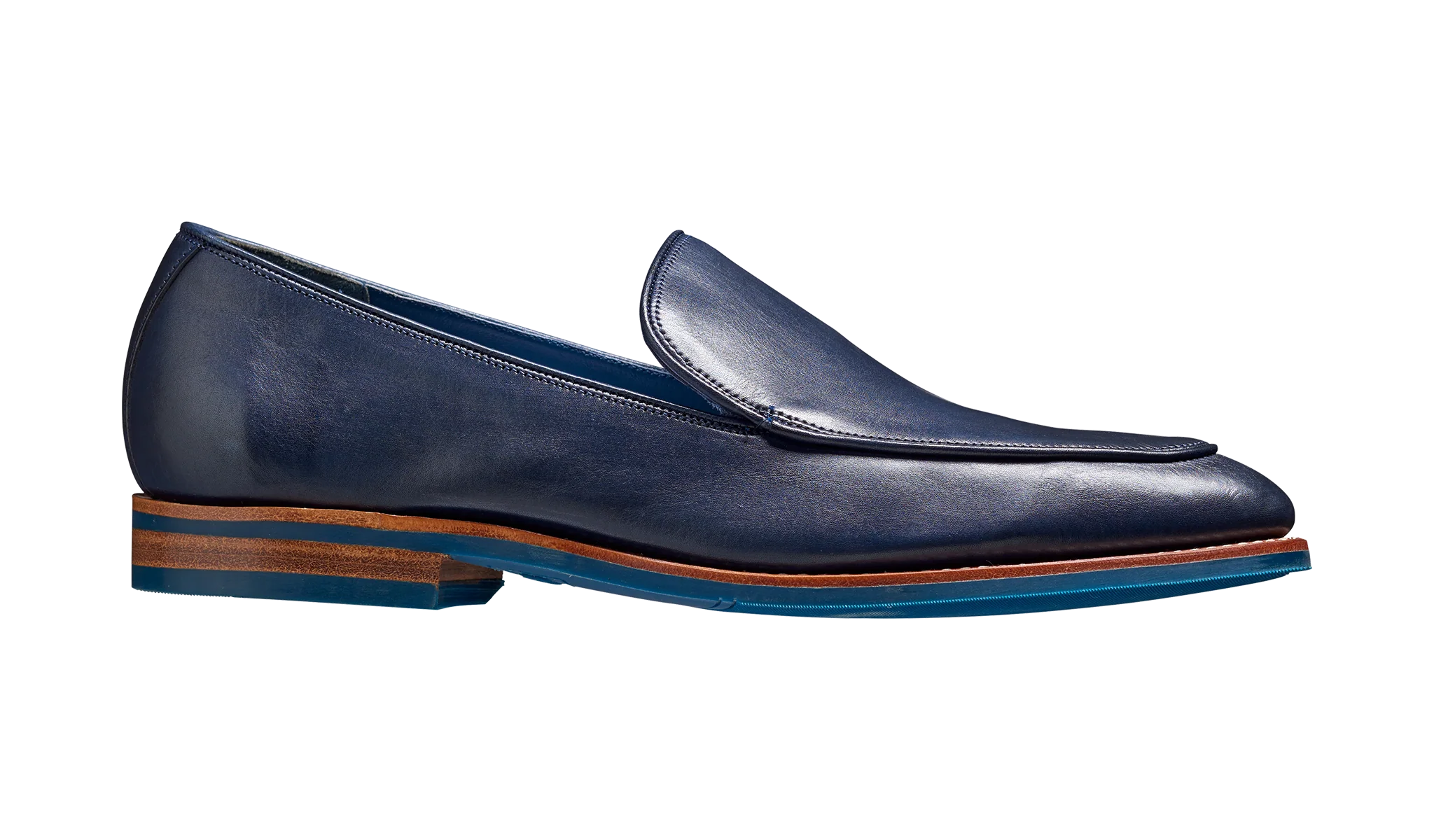 Toledo - Navy Hand Painted Rubber Sole Loafer Shoe - Image 2