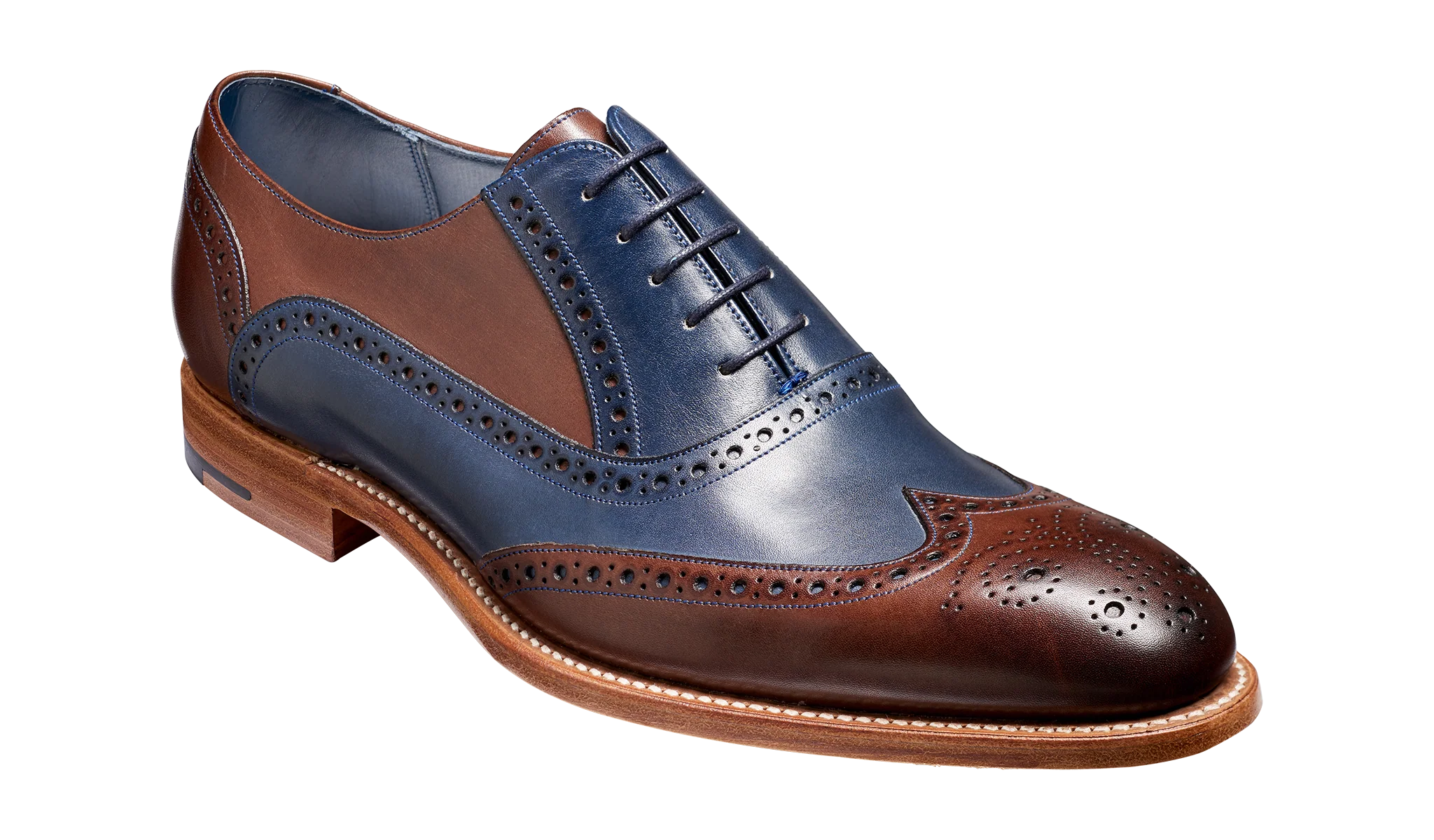 Valiant Multi - Ebony / Navy Hand Painted Oxford Brogue