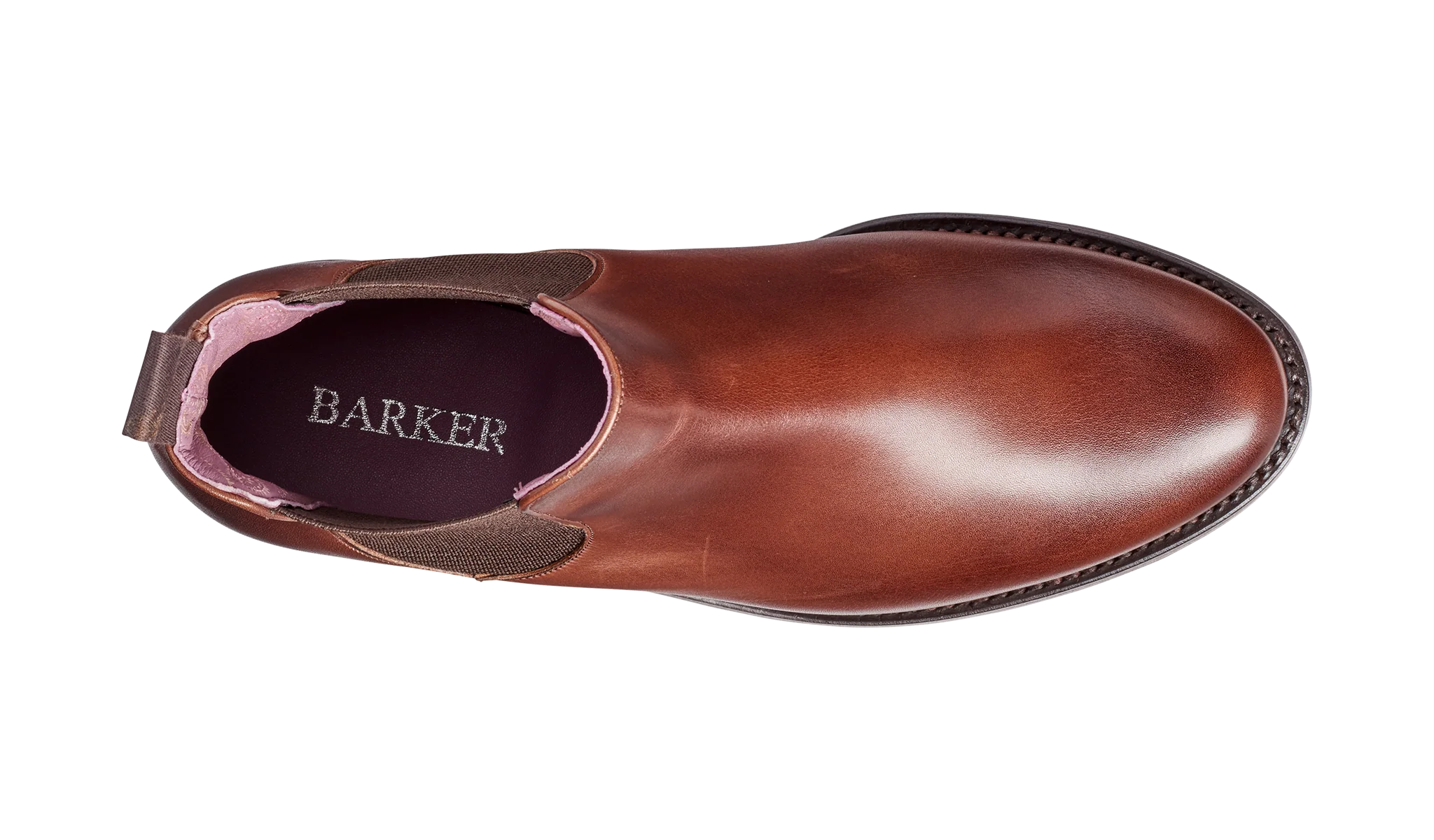 Violet - Walnut Calf / Brown Elastic Chelsea Boot - Image 3