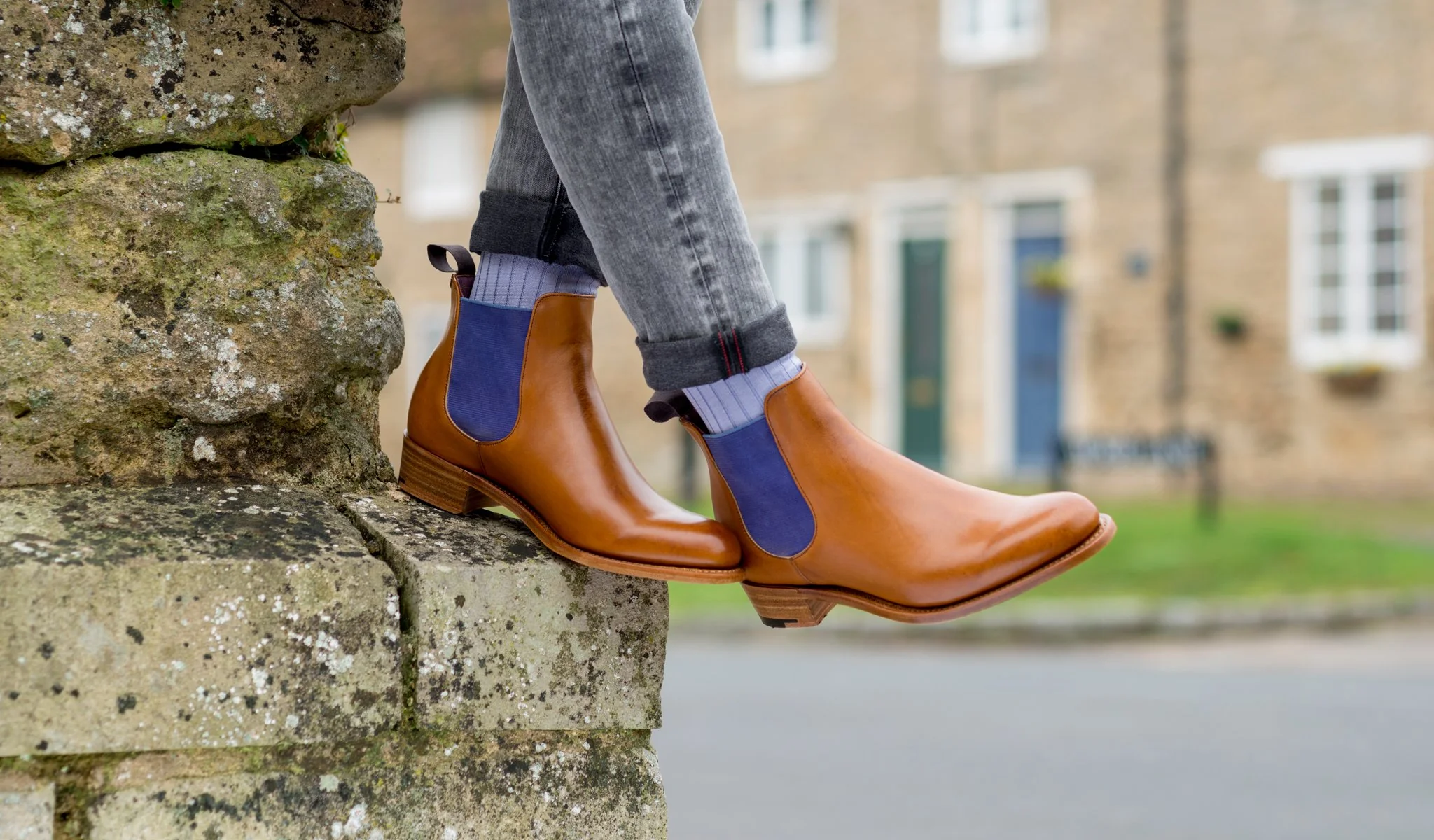 Violet - Walnut Calf / Brown Elastic Chelsea Boot - Image 5
