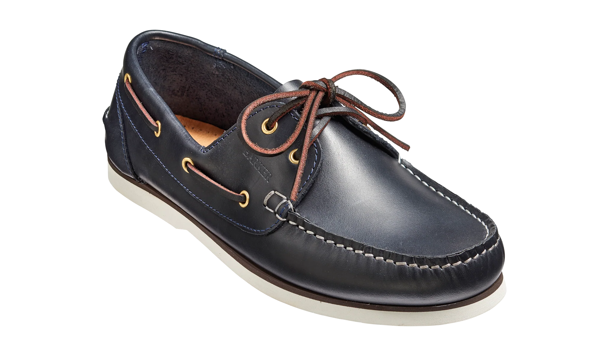 Wallis - Navy Calf Rubber Sole Boat Shoe