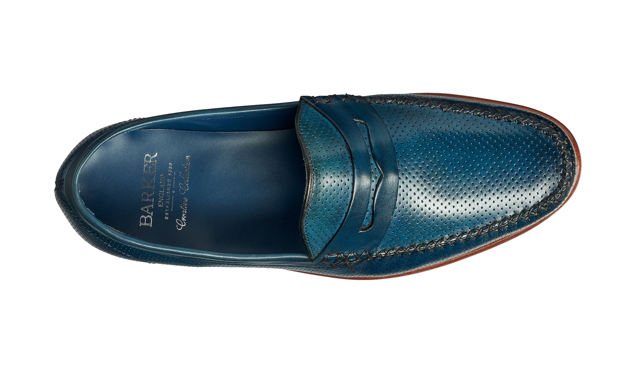William - Navy Perf Hand Painted / Blue Saddle Loafer - Image 3