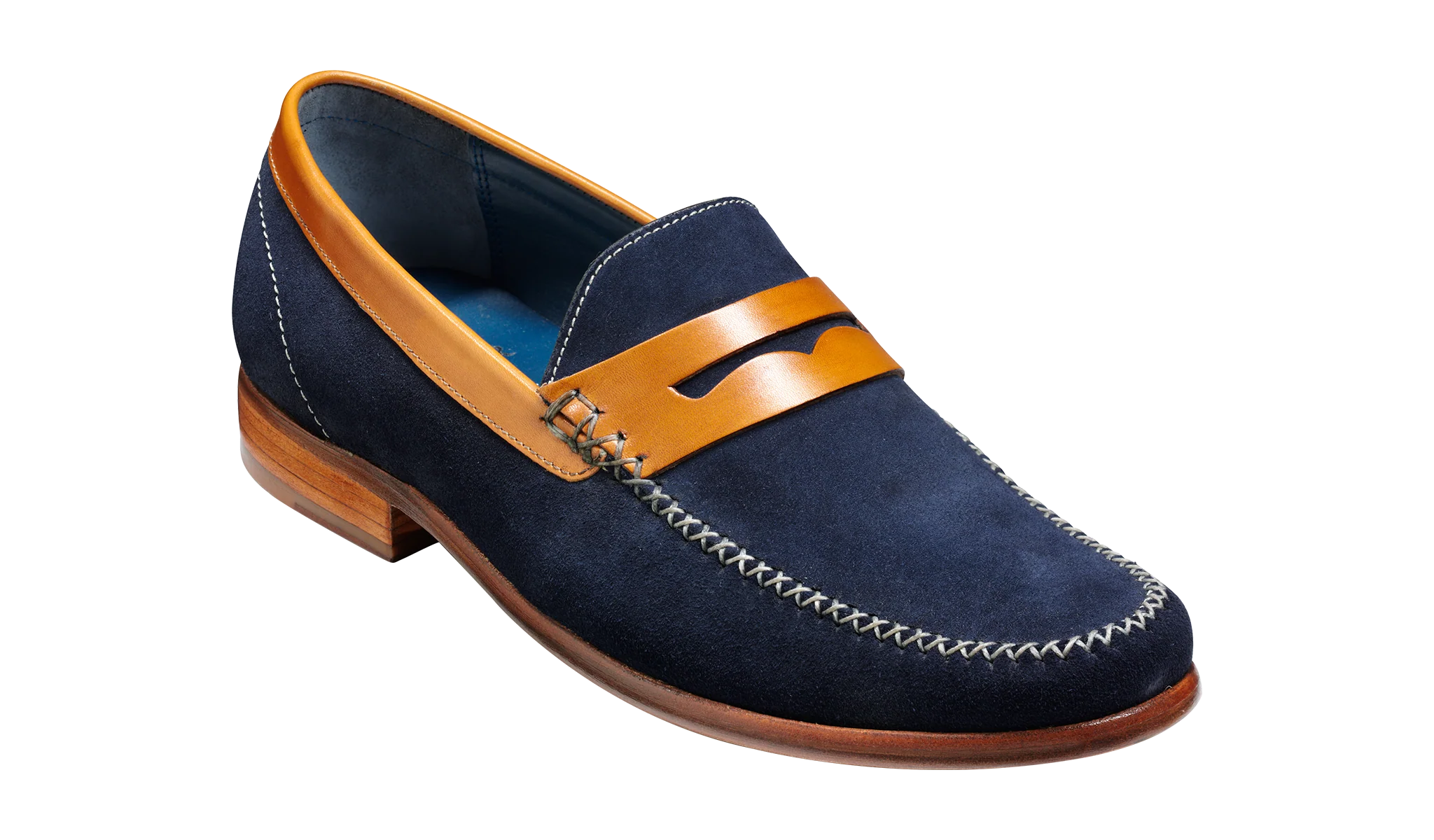 William - Navy Suede / Cedar Collar Loafer